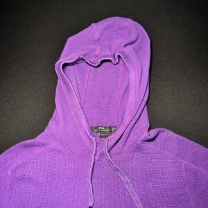 RLX Ralph Lauren Hoodie Mens Small‎ Purple Waffle Knit Thermal Golf Activewear